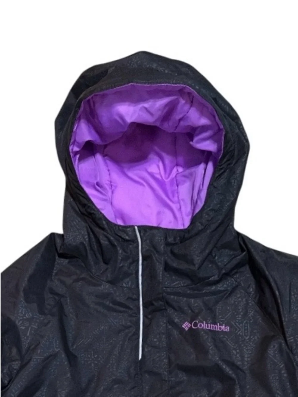 Columbia Girls Razzmadazzle Hooded Coat Jacket Purple Black Size Medium